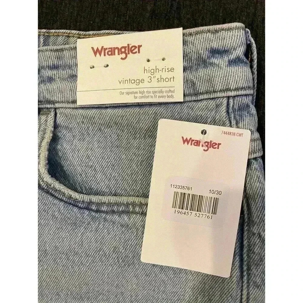 Wrangler Jean Shorts Women’s 10 30 High Rise Vintage 3” Light Wash Mom Cut Off - Picture 4 of 8